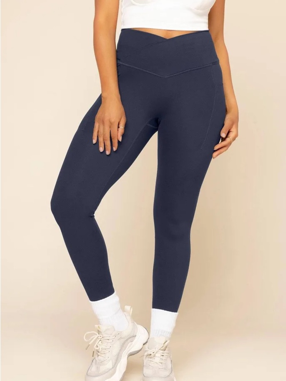 Crisscross Hourglass Legging with Pockets in Cosmic Navy | Small